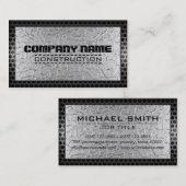 Metallic Stainless Metal Steel Border #23 Visitekaartje (Voorkant / Achterkant)