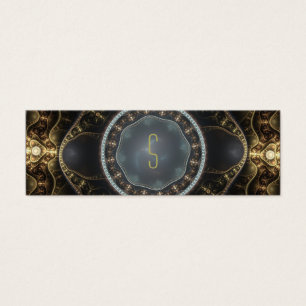 Metallic Steampunk Fractal Monogram Bladwijzer Mini Visitekaartjes