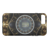 Metallic Steampunk Fractal Monogram Case-Mate iPhone Case (Achterkant (Horizontaal))