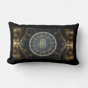 Metallic  Steampunk Fractal Monogram Kussen