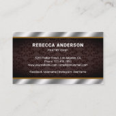 Metallic Steel Keuken Rolling Pin Pastry Chef Visitekaartje (Achterkant)