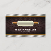 Metallic Steel Keuken Rolling Pin Pastry Chef Visitekaartje (Voorkant)