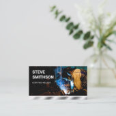 Metallic Steel Metal Works Welding Service Welder Visitekaartje (Staand voorkant)