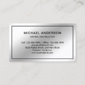 Metallic Steel Silver Scuba Duikinstructeur Visitekaartje (Achterkant)