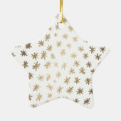 Metallic sterren met naam - goud keramisch ornament (Achterkant)