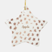 Metallic sterren met naam - koper keramisch ornament (Voorkant)
