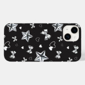 Metallic Sterrenlint Hart Zwart Y2K Patroon Case-Mate iPhone Case (Achterkant (horizontaal))