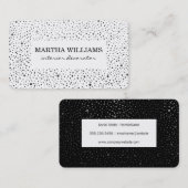 Metallic Stippen Pattern Black and White Visitekaartje (Voorkant / Achterkant)