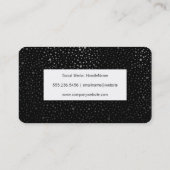 Metallic Stippen Pattern Black and White Visitekaartje (Achterkant)