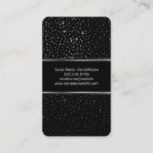 Metallic Stippen Pattern Black Visitekaartje (Achterkant)