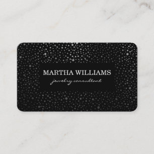 Metallic Stippen Pattern Black Visitekaartje