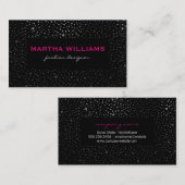 Metallic Stippen Pattern Black Visitekaartje (Voorkant / Achterkant)
