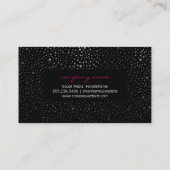 Metallic Stippen Pattern Black Visitekaartje (Achterkant)