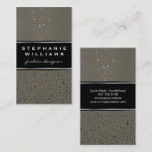 Metallic Stippen Pattern Brown Visitekaartje (Voorkant / Achterkant)