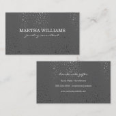 Metallic Stippen Pattern Grey Visitekaartje (Voorkant / Achterkant)