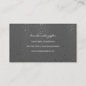 Metallic Stippen Pattern Grey Visitekaartje (Achterkant)