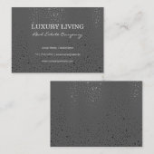 Metallic Stippen Pattern Grey Visitekaartje (Voorkant / Achterkant)