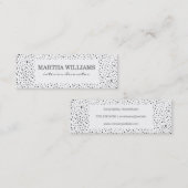 Metallic Stippen Pattern White Mini Visitekaartje (Voorkant / Achterkant)