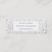 Metallic Stippen Pattern White Mini Visitekaartje (Achterkant)