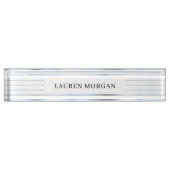 metallic strepen blauw folie Desk Nameplate Naambordje (Voorkant)