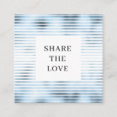 Metallic strepen Blauw Folie Modern Loyalty Kaart Vierkante Visitekaartje (Voorkant)