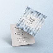 Metallic strepen Blauw Folie Modern Loyalty Kaart Vierkante Visitekaartje