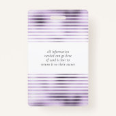 Metallic Stripes Lavendel folie Salon Fotonaam Badge (Achterkant)