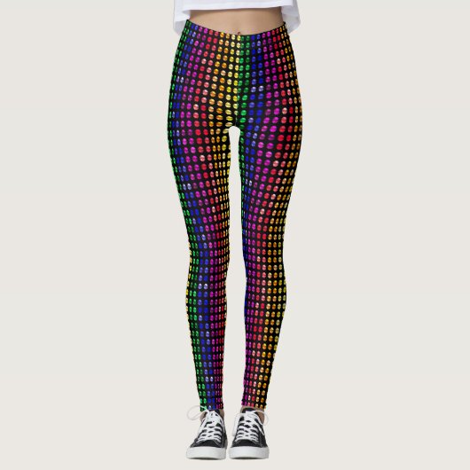 Metallic Studs Pattern Pride Colors Leggings (Voorkant)
