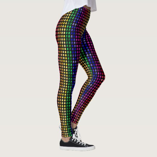 Metallic Studs Pattern Pride Colors Leggings (Rechts)