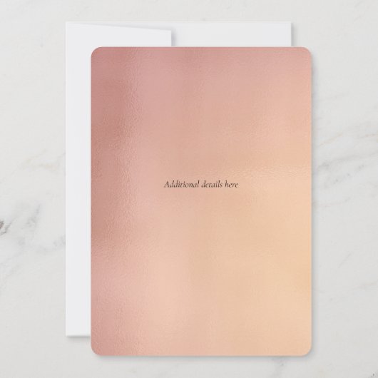 Metallic Sunset Music Player Wedding Invitation Kaart (Achterkant)