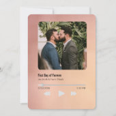 Metallic Sunset Music Player Wedding Invitation Kaart (Voorkant)