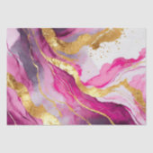 Metallic Swirls Tissue Papier Roze, Goud & Wit (Voorkant)