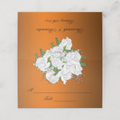 Metallic Tangerine en Rozen Bruiloft Plaatskaartje (Buitenkant ongevouwen)