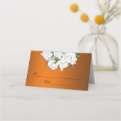 Metallic Tangerine en Rozen Bruiloft Plaatskaartje (Voorkant)