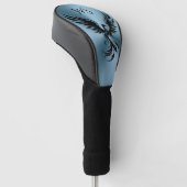 Metallic Teal Blauw Zwart Phoenix Monogram Beginle Golfheadcover (Schuin)