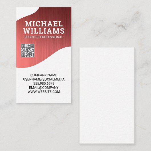 Metallic textuur achtergrond | QR-code Visitekaartje (Voorkant / Achterkant)
