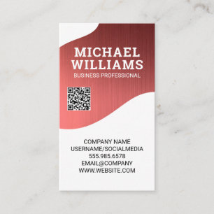 Metallic textuur achtergrond   QR-code Visitekaartje