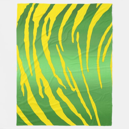 Metallic Tiger Stripes Green Yellow Fleece Deken (Voorkant)