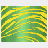 Metallic Tiger Stripes Green Yellow Fleece Deken (Voorkant (Horizontaal))