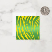Metallic Tiger Stripes Green Yellow Notitiekaartje (Voorkant / Achterkant in situ)