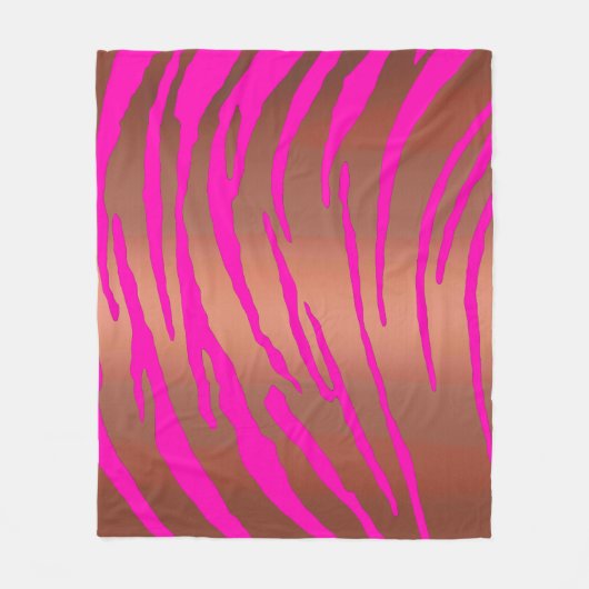 Metallic Tiger Stripes Pinks Fleece Deken (Voorkant)