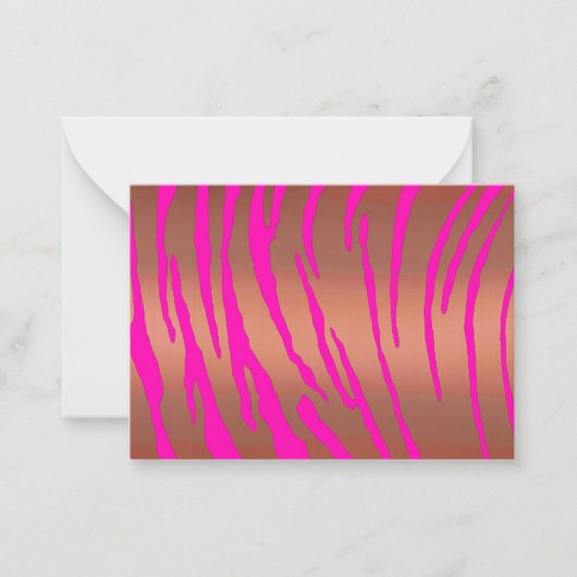 Metallic Tiger Stripes Pinks Notitiekaartje (Voorkant)