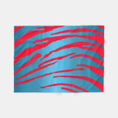 Metallic tijger Stripes Blue Red Fleece Deken (Voorkant (Horizontaal))