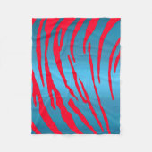 Metallic tijger Stripes Blue Red Fleece Deken (Voorkant)