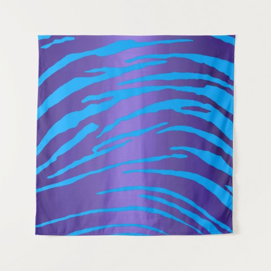 Metallic tijgerstrepes Paars blauw Wandkleed (Voorkant (horizontaal))