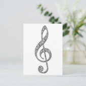 Metallic Treble Clef Briefkaart (Staand voorkant)