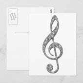 Metallic Treble Clef Briefkaart (Voorkant / Achterkant)