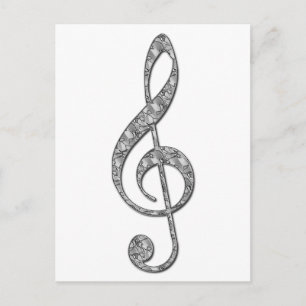 Metallic Treble Clef Briefkaart