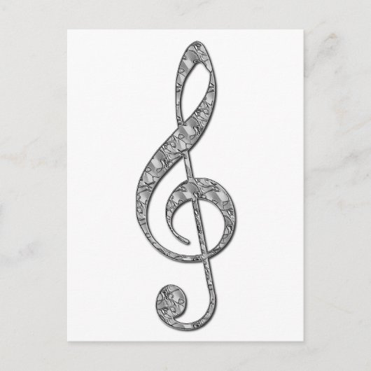 Metallic Treble Clef Briefkaart (Voorkant)