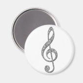 Metallic Treble Clef Magneet (Voorkant / Achterkant)